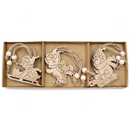 Pingentes De Natal em Madeira 12 unidades - Casa Farfelle