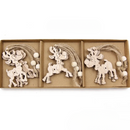 Pingentes De Natal em Madeira 12 unidades - Casa Farfelle