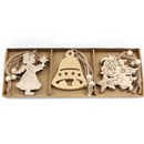 Pingentes De Natal em Madeira 12 unidades - Casa Farfelle