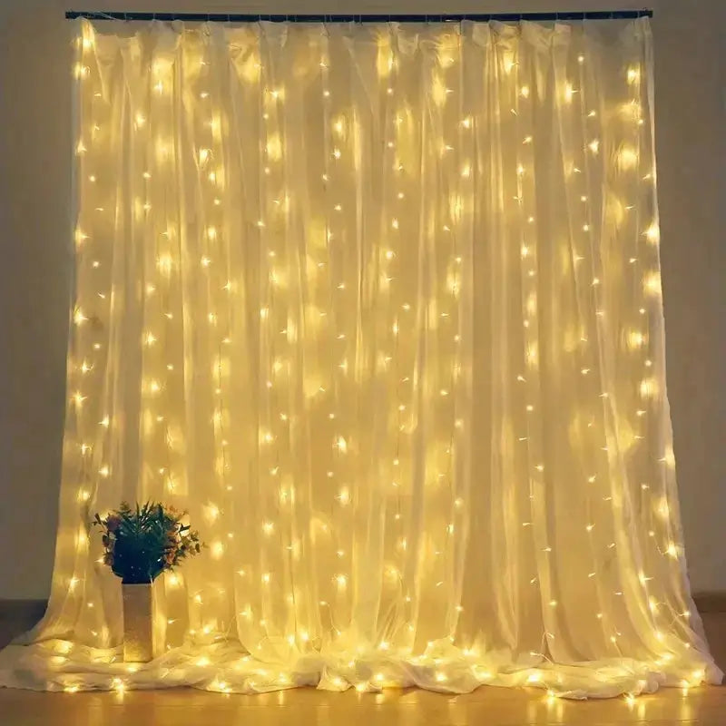 Pisca Pisca Cortina LED com Controle Remoto e 8 Modos de Luz - Casa Farfelle