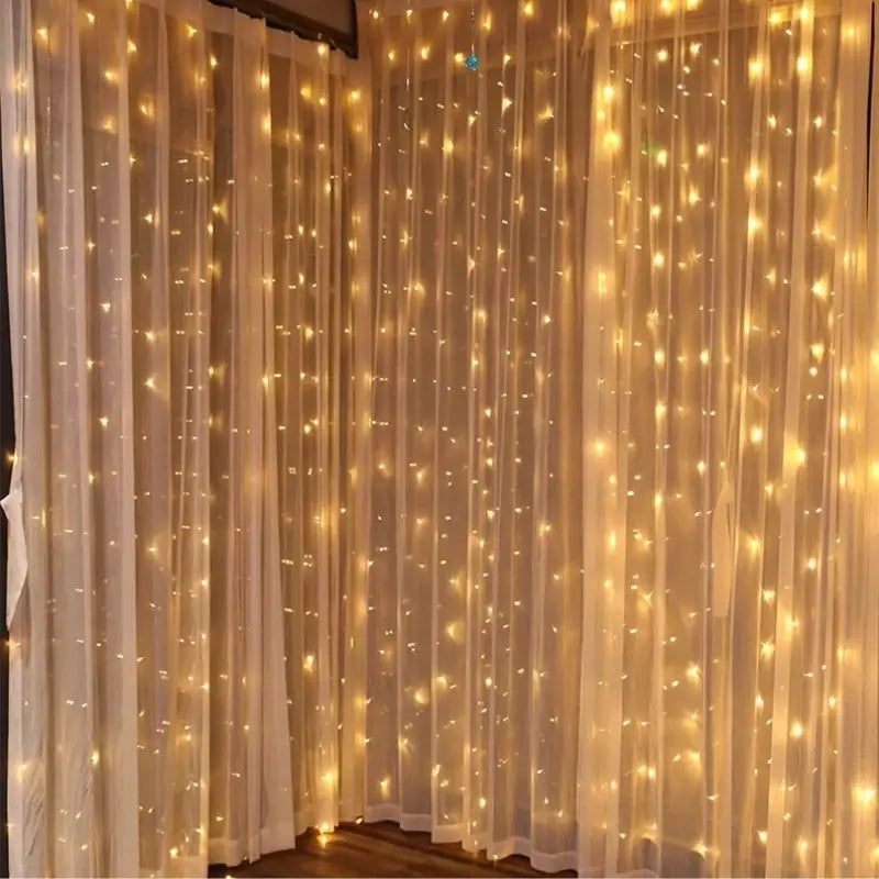 Pisca Pisca Cortina LED com Controle Remoto e 8 Modos de Luz - Casa Farfelle