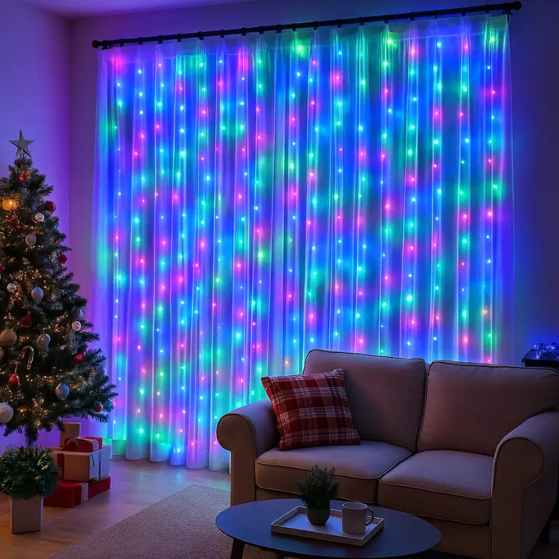 Pisca Pisca Cortina LED com Controle Remoto e 8 Modos de Luz - Casa Farfelle