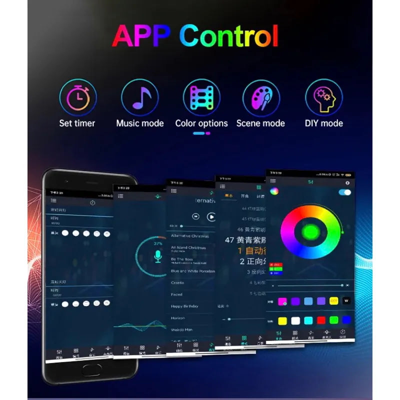 Pisca Pisca Natal LED RGB com Sensor e App - IP68 USB - Casa Farfelle