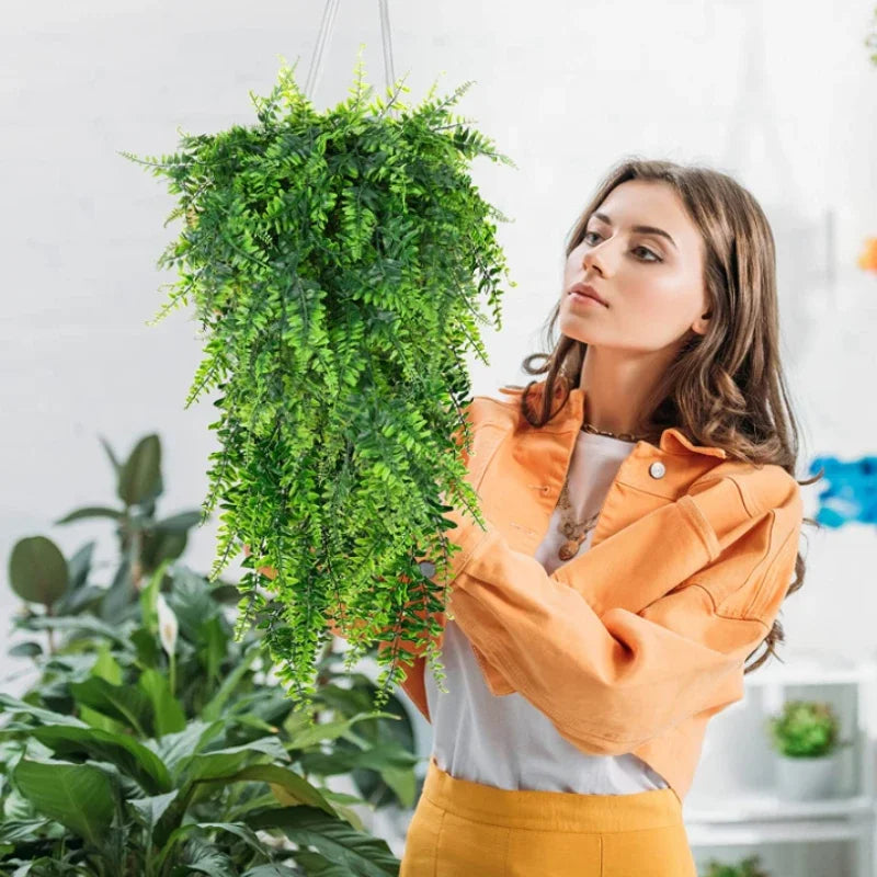 Plantas Artificiais para Decoração Suspensa - Samambaia e Hera - Casa Farfelle