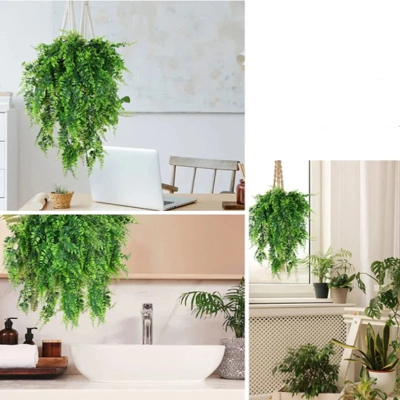 Plantas Artificiais para Decoração Suspensa - Samambaia e Hera - Casa Farfelle