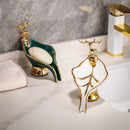 Porta Sabonete para Banheiro Estilo Nórdico Em Cerâmica com Drenagem Automática - Casa Farfelle