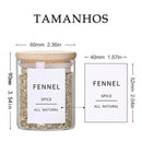 Porta Temperos com Tampa de Bambu - Casa Farfelle