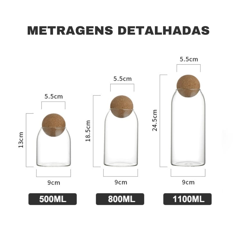 Potes para Armazenamento de Vidro Tappo - Casa Farfelle