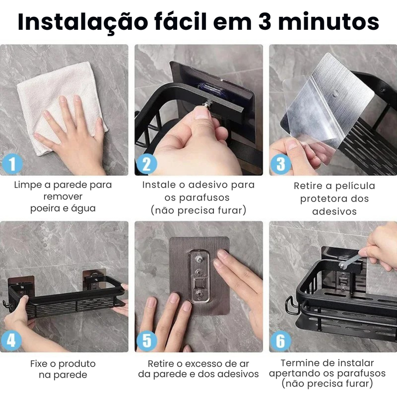 Prateleira para Banheiro Diagonal Angolo - Casa Farfelle