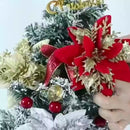 Flores para Árvore de Natal com Glitter 14.5cm Pacote 12 ou 24 Unidades