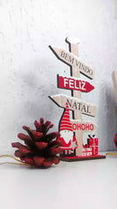 Enfeite Natalino de Madeira para Mesa 16cm