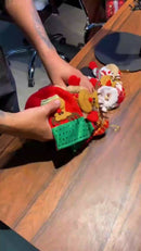 Kit Decoração Árvore de Natal 10 Enfeites em Pelúcia Papai Noel e Urso