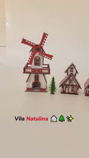 Kit Vila Natalina em MDF | Cenário Decorativo de Natal