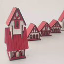 Kit 5 Peças Vila Natalina em MDF Cenário Decorativo de Natal