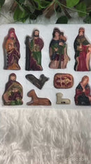 Presépio de Natal Completo 10 Peças 8cm Colorido