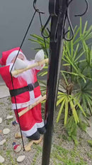 Papai Noel Subindo Escada Decorativo 90cm