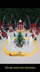 Kit 5 Peças Vila Natalina em MDF Cenário Decorativo de Natal