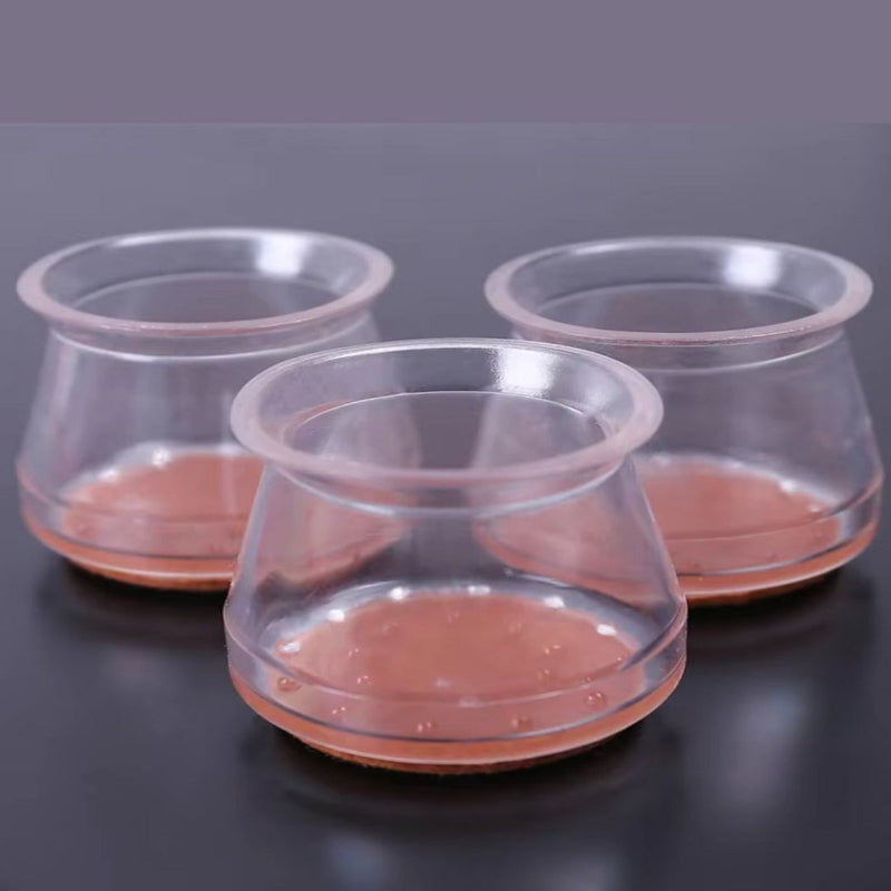 Protetores de Silicone para Pés de Cadeira com Feltro 360º  Kit 4 ou 24 Peças - Casa Farfelle