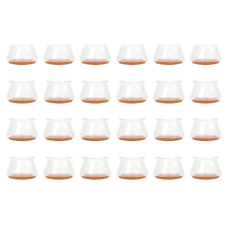 Protetores de Silicone para Pés de Cadeira com Feltro 360º  Kit 4 ou 24 Peças - Casa Farfelle