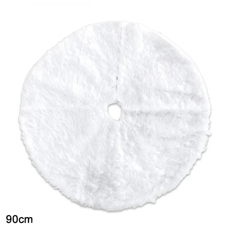 Saia para árvore de Natal Plush Redonda Branco Neve - Casa Farfelle