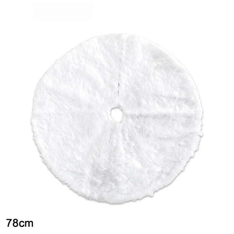 Saia para árvore de Natal Plush Redonda Branco Neve - Casa Farfelle