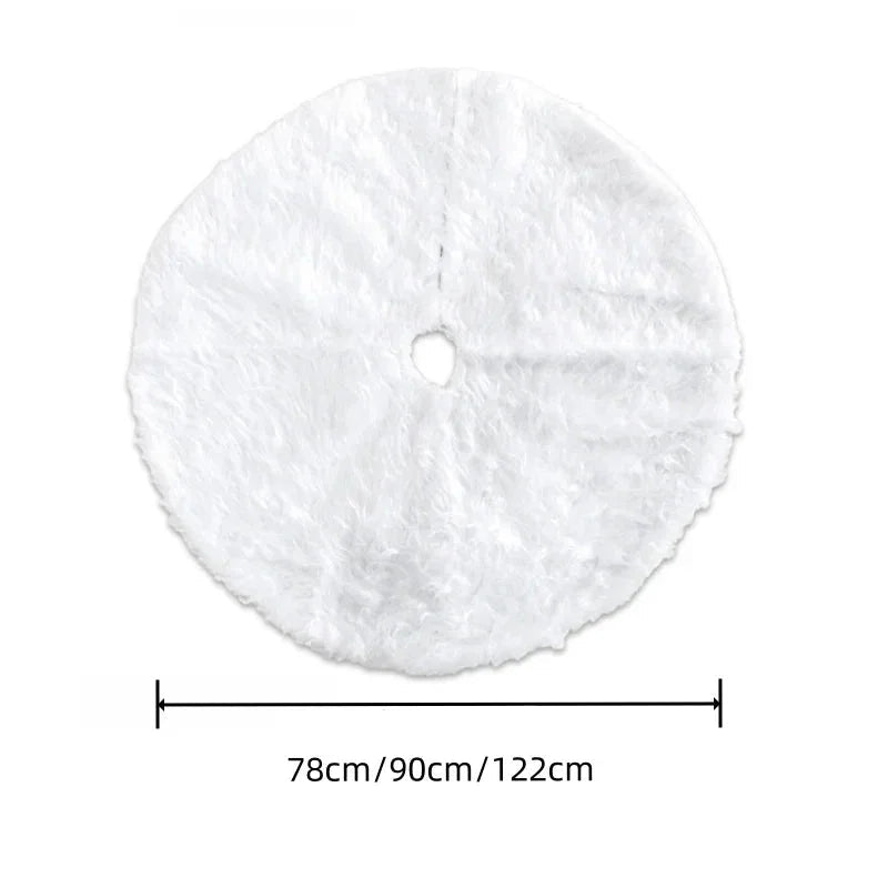 Saia para árvore de Natal Plush Redonda Branco Neve - Casa Farfelle