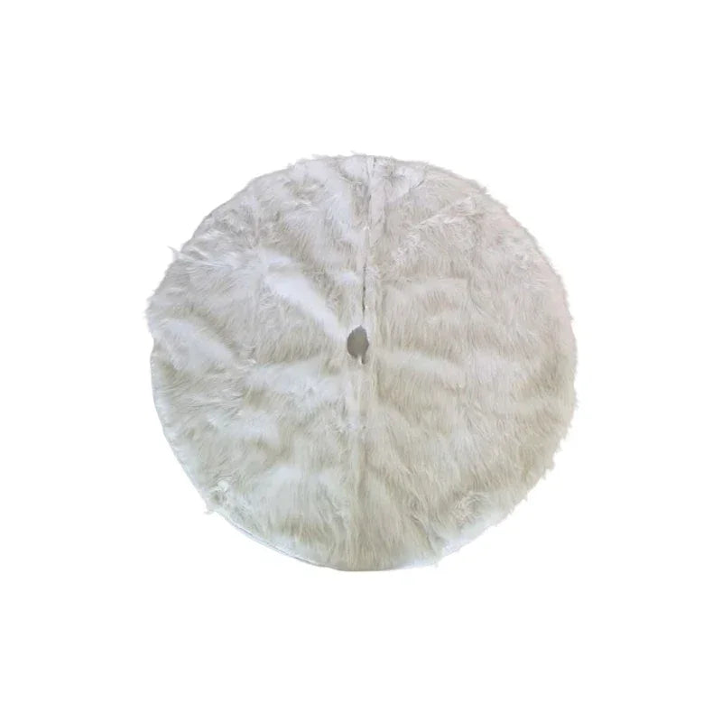 Saia para árvore de Natal Redonda Plush Neve Branca Lenogue - Casa Farfelle