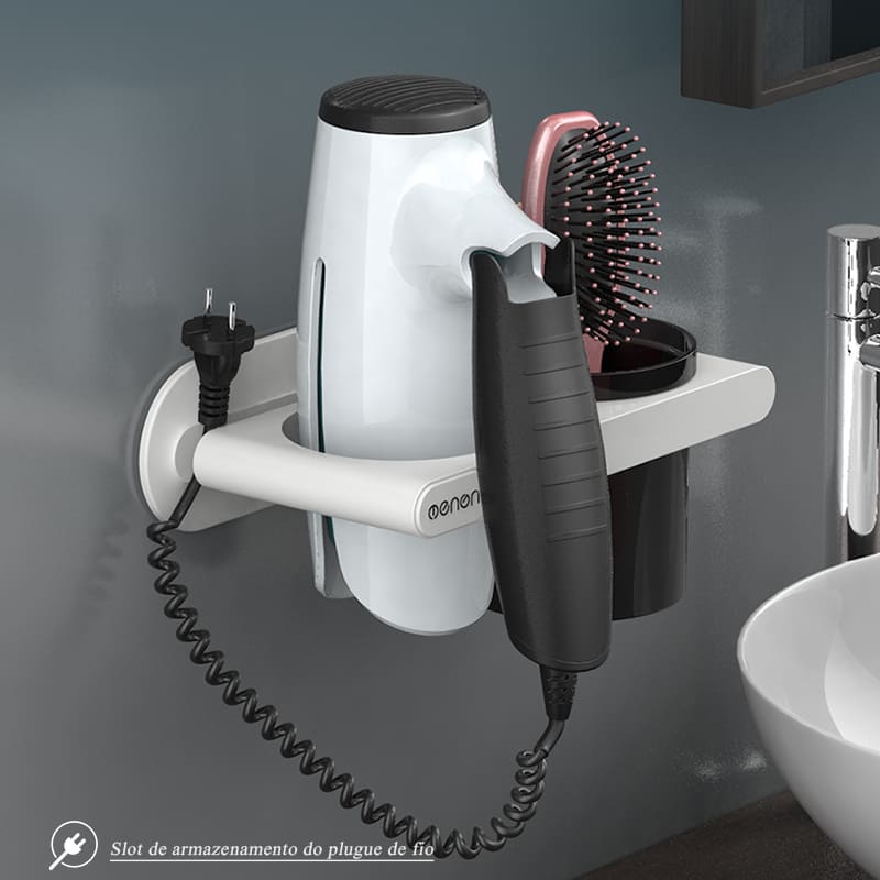 Suporte para Secador de Cabelo Suporte de Parede Polihousi - Casa Farfelle