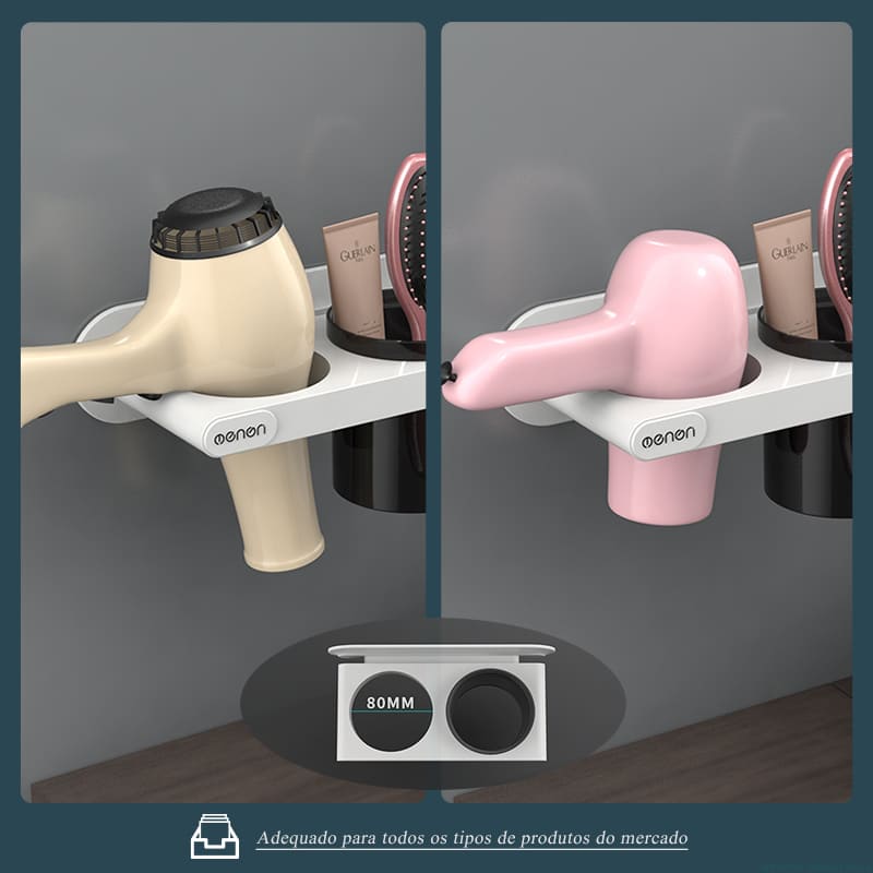Suporte para Secador de Cabelo Suporte de Parede Polihousi - Casa Farfelle