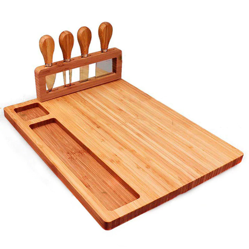 Tábua de Corte para Queijos em Bambu com Acessórios - Casa Farfelle