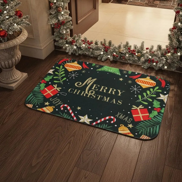 Tapete/Capacho de Natal para Entrada/Cozinha/Banheiro - Merry Christmas