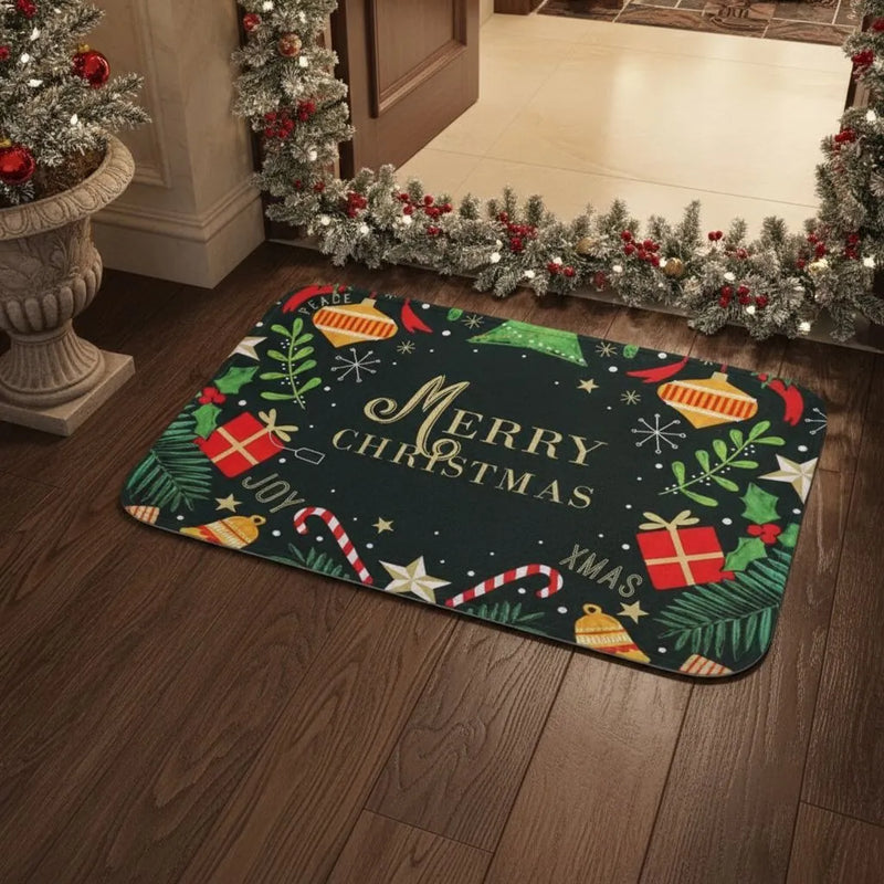 Tapete/Capacho de Natal para Entrada/Cozinha/Banheiro - Merry Christmas