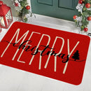 Tapete/Capacho de Natal para Entrada/Cozinha/Banheiro Vermelho - Merry Christmas