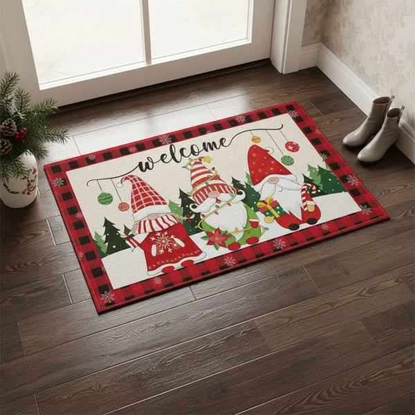 Tapete/Capacho de Natal para Entrada/Cozinha/Banheiro - Welcome