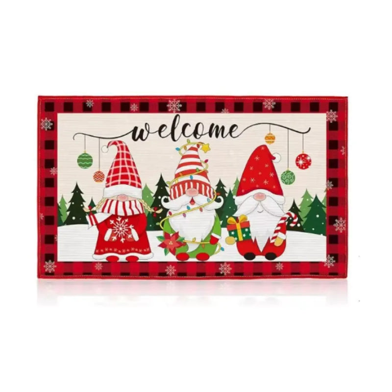 Tapete/Capacho de Natal para Entrada/Cozinha/Banheiro - Welcome