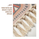 Tapete de Algodão Retangular Sala Quarto Nórdico Boêmio - Casa Farfelle