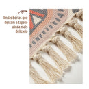 Tapete de Algodão Retangular Sala Quarto Nórdico Flower - Casa Farfelle