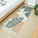 Tapete de Algodão Retangular Sala Quarto Nórdico Folhas - Casa Farfelle