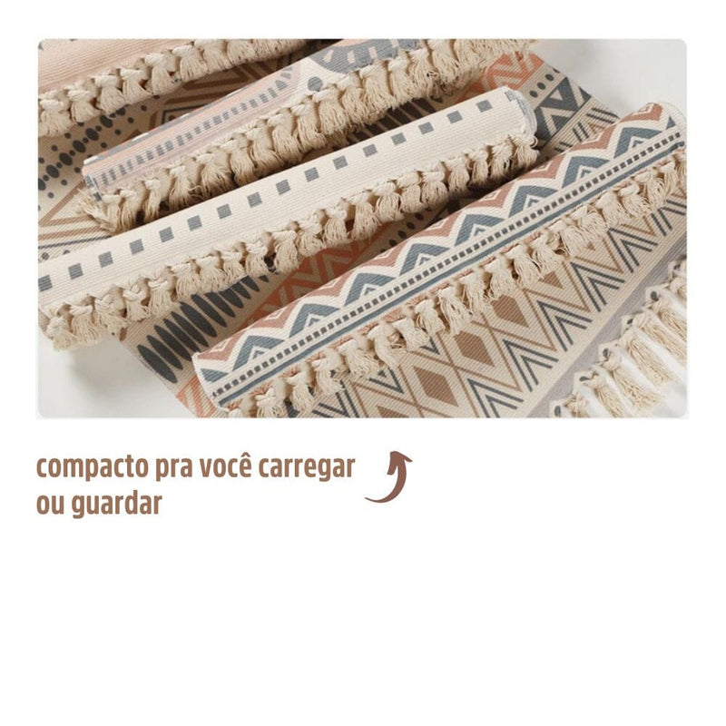 Tapete de Algodão Retangular Sala Quarto Nórdico Geométrico - Casa Farfelle