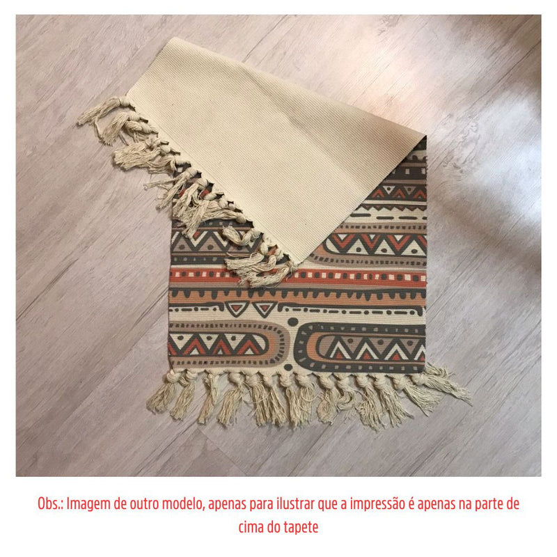Tapete de Algodão Retangular Sala Quarto Nórdico Moon - Casa Farfelle