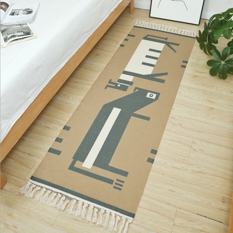 Tapete de Algodão Retangular Sala Quarto Nórdico Rupestre - Casa Farfelle