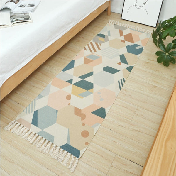 Tapete de Algodão Retangular Sala Quarto Nórdico Shapes - Casa Farfelle