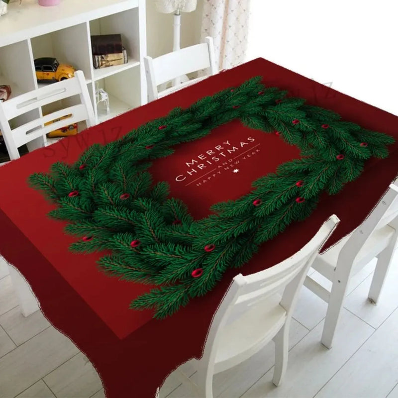 Toalha de Mesa para Natal Impermeável - Merry Christmas