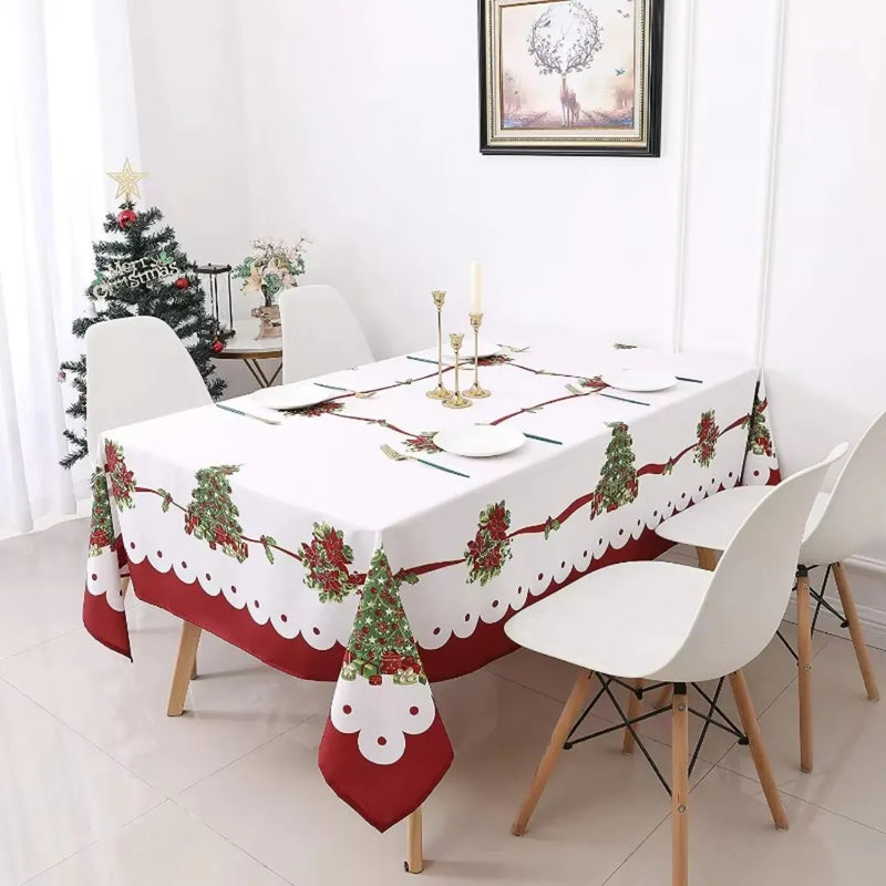 Toalha de Mesa para Natal Retangular Impermeável - Árvore