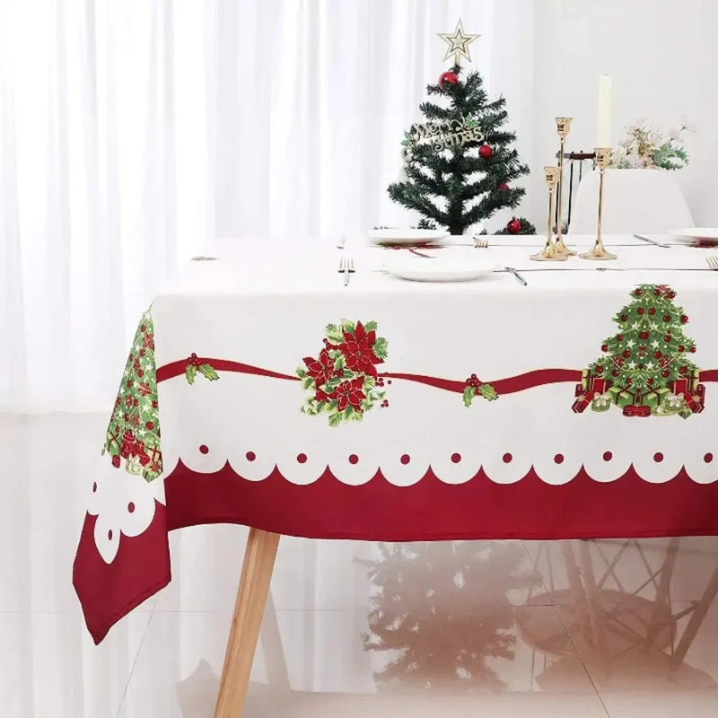 Toalha de Mesa para Natal Retangular Impermeável - Árvore