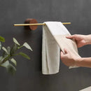 Toalheiro Cabide de Madeira e Alumínio sem Perfuração - Casa Farfelle