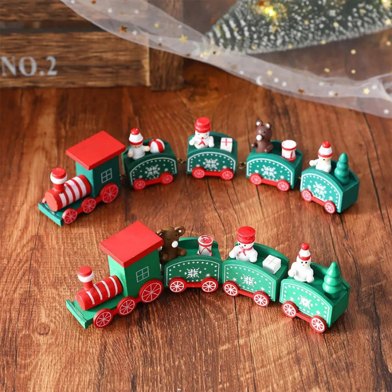Trenzinho de Madeira Decoração Natal - Casa Farfelle