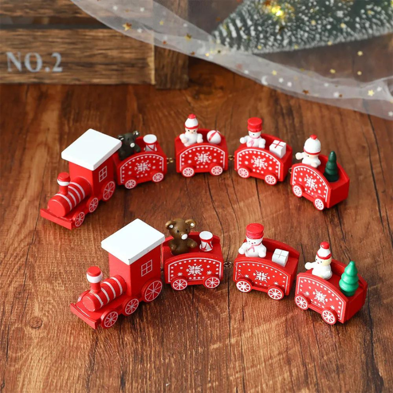 Trenzinho de Madeira Decoração Natal - Casa Farfelle
