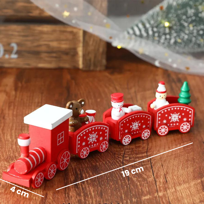 Trenzinho de Madeira Decoração Natal - Casa Farfelle