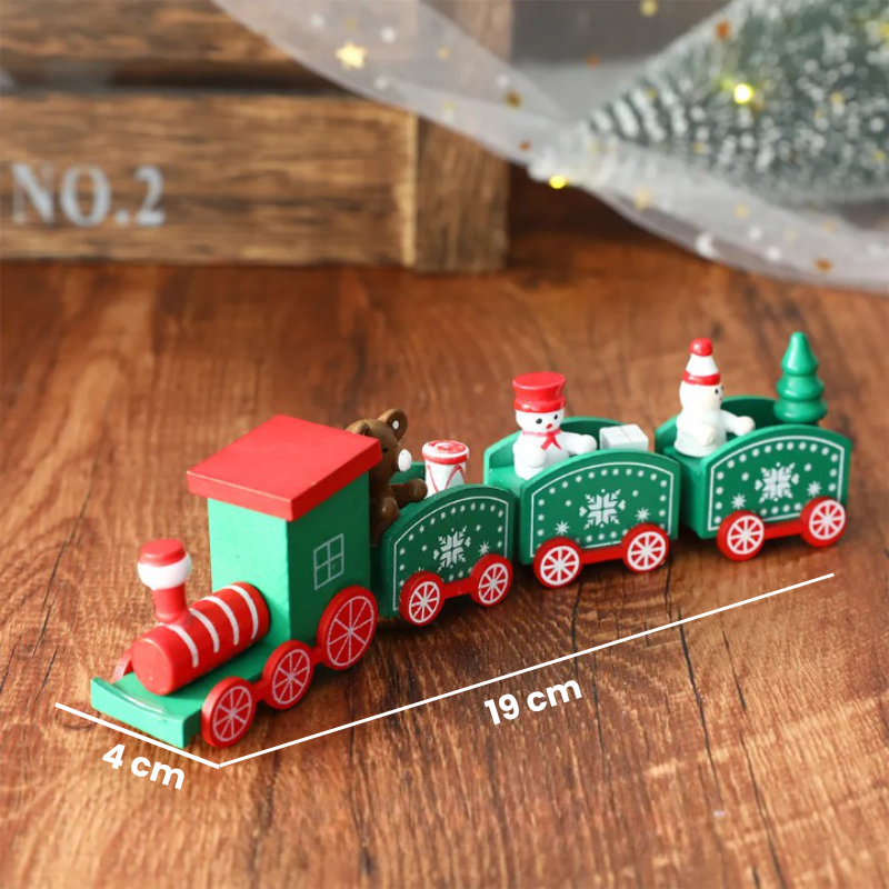 Trenzinho de Madeira Decoração Natal - Casa Farfelle